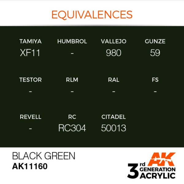 Black Green 17ml - AK Acrylic Online now